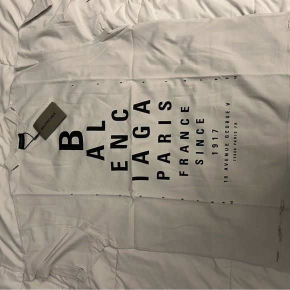 Balenciaga White Paris Graphic Tee